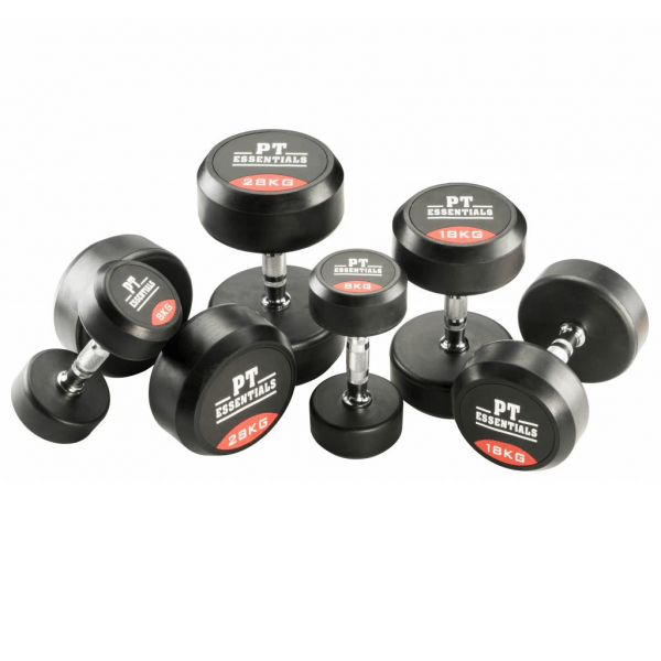 PTessentials Dumbbellset Rubber 32 t/m 40 kg